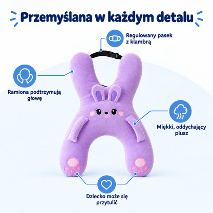 Budowa poduszki – pasek, ramiona, miękki plusz