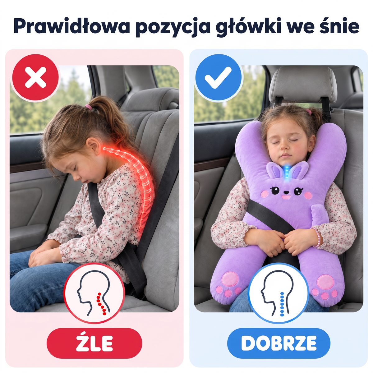 Prawidłowa pozycja główki we śnie